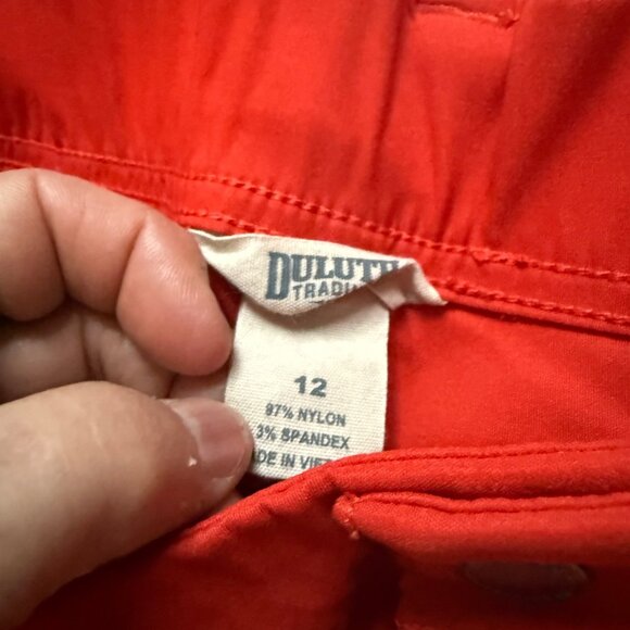 Duluth Trading Womens Nylon Orange Cargo Capris Size 12 - Picture 2 of 8